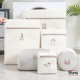 Stunq® 6-delige waszakkenset met fijnmazig gaas en ritssluiting – wit, wasmachinebestendig — thumbnail 5