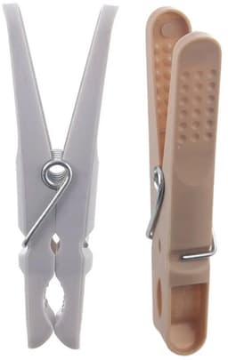 Orion - Wasknijpers - 50 stuks - Opvouwbare Mand - Grijs en Beige — thumbnail 3