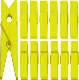50 stuks kleurrijke houten wasknijpers 2,75 inch – Geel – Multifunctionele clips voor decoratie, foto’s en knutselen — thumbnail 1