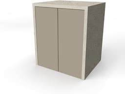Wastafelmeubel voor Wasmachine of Droger - Houten Kast met 2 Deuren - Ruimtebesparend — thumbnail 3