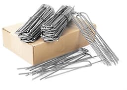 100x Grondankers van Staal - 250mm lang, 35mm breed, Ø 4mm - Grondankers voor Tuinmat, Onkruidmat, Omheining en Kamperen - Stalen Grondspijkers — thumbnail 4