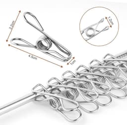 Roestvrijstalen Wasknijpers Set van 100 - 4.5 cm Clip Pins voor Kleding, Sok, Handdoek en Multifunctioneel Gebruik — thumbnail 4