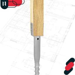 Kotarbau Serie - Stalen Schroefbare Paalhouder - 91x710 mm - Verzinkt - Set van 4 — thumbnail 4