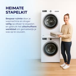 Heimate® Tussenstuk Wasmachine Droger - Stapelkit Wasmachine Droger - Stapelkit - Premium Stapelkit - Universeel - Wit — thumbnail 4