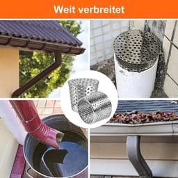 Roestvrijstalen anti-verstoppingsfilter, bladfilter voor afvoerbuizen, anti-verstoppingsbeschermer, geschikt voor dakgoten, goten en riolering, maat 50-63 mm. — thumbnail 3
