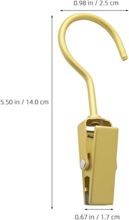 Clip Hangers - Kledinghaken - Kleding Drogen - Set van 5 - 14 cm Lengte - Goud — thumbnail 1