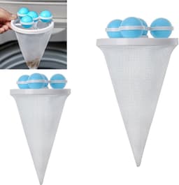 2 stuks wasmachinehaaropvangfilter - Herbruikbaar ontwerp - Wasmachinehaarzak - Filterzak voor pluisjes en schilfers - 17,5*9,2 cm - Geschikt voor het filteren van haar en schilfers in wasmachines - Blauw. — thumbnail 1