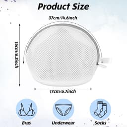 Bra Waszak - 2 Stuks - Mesh Wasnet voor Wasmachine met Rits - Herbruikbare Waszakken voor Kleding en Ondergoed - Roze en Grijs — thumbnail 2