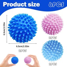 6 Packs Droogballen - Droogballen voor Wasdroger - Herbruikbare Wasbal - Wasmachine Accessoires — thumbnail 5