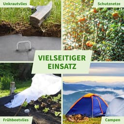 Grondankers voor Tuin en Camping - 100 Stuks Verzinkt 200mm Ø 3,8mm — thumbnail 2