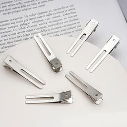 50 Stuks Metalen Krokodillenklemmen Dubbele Tanden Zilver voor Haarverlengingen en Kapsels — thumbnail 2