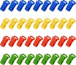 36 Sokkenklemmen met Ophanghaken - Multifunctionele Kledingklemmen - Geen Buigen Nodig - Voor Wasmachine en Wasdroger - Rode, Blauwe, Gele en Groene Kleuren - Voor Sokkenorganisatie en Orde — thumbnail 1