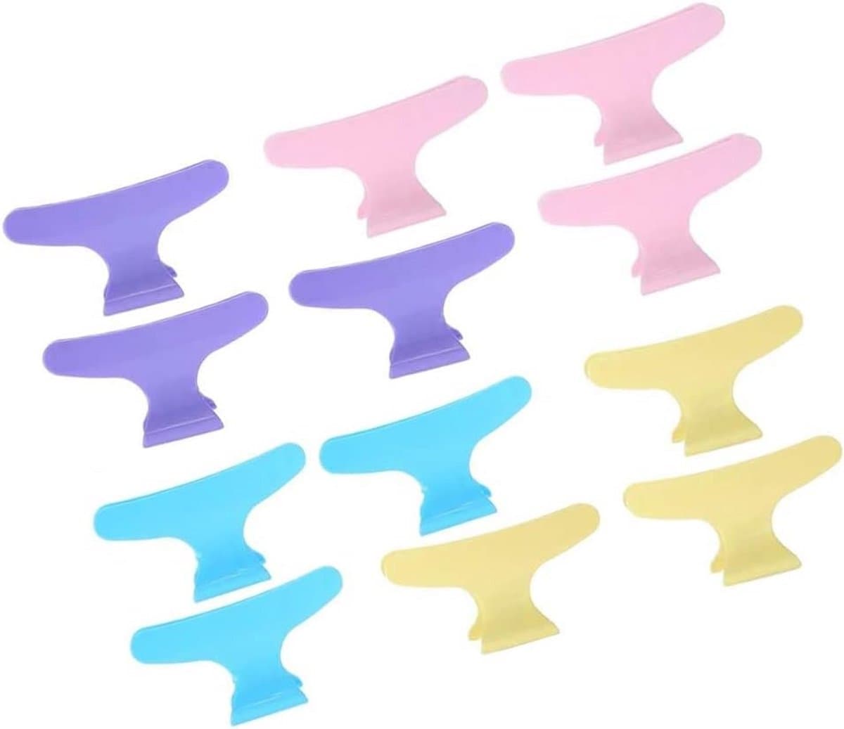 12 Stuks Vlinder Kappersklemmen - Kleurrijke Haarclips Zonder Merk voor Knippen en Stylen — afbeelding 1