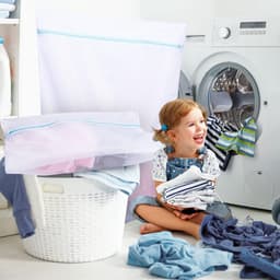 Waszak - 2 Stuks - Waszakken - Waszak groot - Polyester - Waszakken voor wasgoed - Opbergtas - Waszakjes met Rits - Bescherm je Wasgoed en Wasmachine - 60x90cm/110x90cm — thumbnail 3