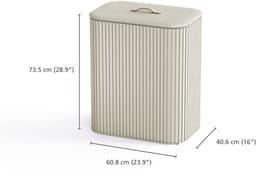 Joseph Joseph Tota Luxe 90L Wasmand Ecru, 3 compartimenten — thumbnail 2