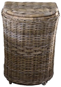 MigoStyling - Wasmand - Halfrond - Grey - Met deksel - Riet - Rotan - Grijs — thumbnail 3