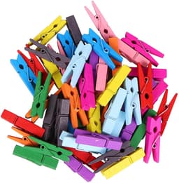 Premium - Gekleurde Kleine houten mini knijpers - 50 STUKS - Mix - Knijpertjes - Fotoknijpers - Geboorte wasknijpers - 25 mm - Foto knijpers - Knijper om foto's aan op te hangen - Fotohouder - Knijpers - Wasknijpers - Kerstkaart hangers - Pola — thumbnail 1