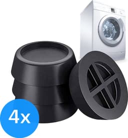 TIKKENS Trillingsdempers Wasmachine/Droogkast - Set van 4 stuks - Trillingsmat - Voetjes Droger - Demper - Anti Vibratie - Antislip Rubber - Zwart — thumbnail 2