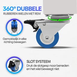 Olvy Home - Wasmachine Verhoger met Wielen - Wasmachine Opbouwmeubel - Wasmachine Sokkel - Kast - Tot 300 KG - Ook voor Droger, Koelkast, Vaatwasser en Vriezer — thumbnail 3