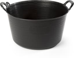Plasticforte flexibele emmer/kuip - zwart - kunststof - rond - 26 liter - 49 x 44 x 22 cm - wasmanden - tuinafval - speelgoed — thumbnail 1