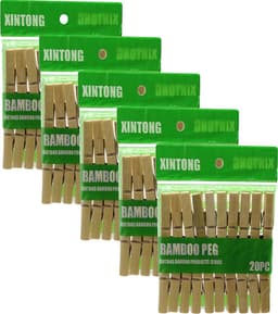 Bamboo Bamboe wasknijpers hout - 40 stuks! - HEAVY DUTY- 6.1 x 1.1 CM — thumbnail 1