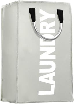 SnelShoppen - Grote opvouwbare waszak van polyester met aluminium handgrepen - 44 liter, 33x53x23 cm, ideaal voor badkamer, slaapkamer en pantry — thumbnail 1
