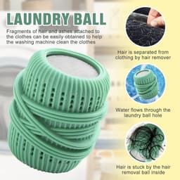 SnelShoppen - Dierenhaarverwijderaar 13 stuks - Herbruikbare Pluisballen voor Wasmachine - Anti-Pluisballen en Drogerballen - Groen - Effectief Honden — thumbnail 5