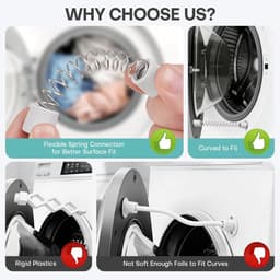 2 Stuks Deurstopper voor wasmachine - Magnetische deurstopper - Goede Ventilatie - Geschikt voor de meeste wasmachines - Geschikt voor de meeste wasmachines - 10cm - grijs — thumbnail 3