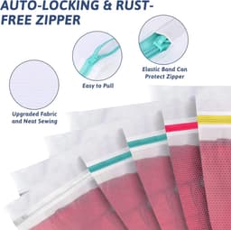 SnelShoppen - 5 delige wasnetten voor wasmachine, waszak met rits, waszakken voor lingerie, jassen, schoenen, bh's, sokken, babykleding, verschillende — thumbnail 3