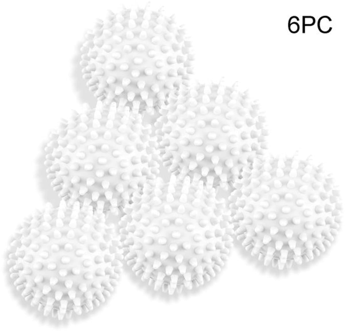 6 Stuks Drogerballen - Wasbollen - Wasballen - 6 cm - drogerballen - wasbol - Herbruikbare droogballen - Voor het verzachten van wasgoed - Vermindert kreukels en statische elektriciteit - Wit — afbeelding 1