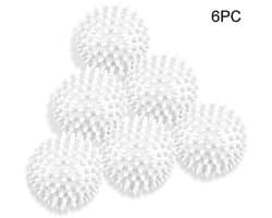 6 Stuks Drogerballen - Wasbollen - Wasballen - 6 cm - drogerballen - wasbol - Herbruikbare droogballen - Voor het verzachten van wasgoed - Vermindert kreukels en statische elektriciteit - Wit