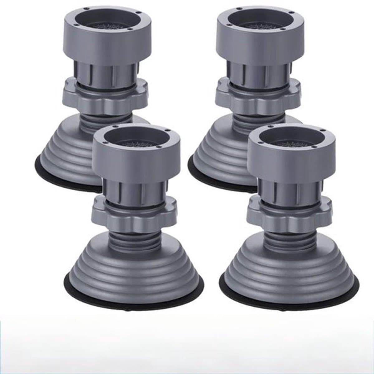 4 stuks Wasmachine Ondersteuning -Verstelbare Hoogte Anti-vibratie Wasmachine Voetkussens voor Wasmachine en Droger-Antislipmat kunststof schokabsorberende beugel-Wasmachine voeten verstelbare voet，grijs — afbeelding 1