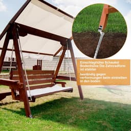 SnelShoppen - Set van 4 Impact Sleeves L-vormige Grondankers 50 cm van Verzinkt Staal voor Hamerinstallatie, Ondersteuning voor Houten Posts, Speeltor — thumbnail 4