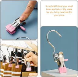 10 stuks- wasknijpers-wasknijpers metaal -wasknijpers groot-wasknijpers roze -Droogrek Knijpers -Knijpers-Binnen en Buiten-Strandlaken Knijpers - Badlaken Clips -Voor Handdoeken, Hoed, Jurken, Badhanddoek-Winddicht-Anti Slip — thumbnail 3