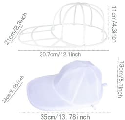 Set van 2 witte pettenwassers met stevig frame en afneembaar wasnetje, afmeting 35×23×13 cm, speciaal voor pettenwassen in de wasmachine — thumbnail 5