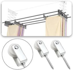 Dailygoods- Katrollen 25mm - Nylon Katrollen - Takel voor Binnen - Opknoping - Compacte Montage 38x6mm - Slijtvast en Ruimtebesparend - Waslijnkatrollen — thumbnail 3