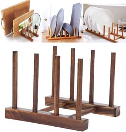 Dailygoods- Droogrek Ruimtebesparend - Opvouwbaar - Serviesdroger - 4-zuilmodel - Composiet Hout - Makkelijk te Reinigen - Vaatdroger — thumbnail 5