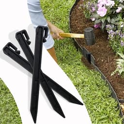 Dailygoods- Grondankers 20 Stuks - Kunststof Haringen - 25 cm - Robuust/Duurzaam - Bevestiging Gazonrandband - Groen/Antraciet - Gazonharing — thumbnail 4