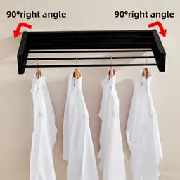 Dailygoods - Opvouwbaar Wanddroogrek van Koolstofstaal en Aluminium - Met 4 Haken voor Binnen en Buiten — thumbnail 4