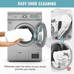 Dailygoods - Waszak voor alle soorten sportschoenen en gymschoenen, zak van duurzaam net met ritssluiting voor veilig wassen, herbruikbaar, hoog — thumbnail 5