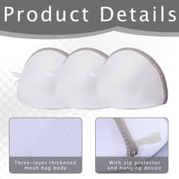 Dailygoods- Wasnet 3 Stuks - Beha-Wasnet voor Wasmachine - Waterdoorlatend Net - Polyester - Ademend - Bescherming Beha - Waszak — thumbnail 5