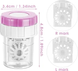 3 Stuks Handmatige Contactlens Wasmachine - Draagbare Rotatie Reinigingscontainer voor Dagelijks Gebruik in Roze, Zwart en Blauw — thumbnail 5