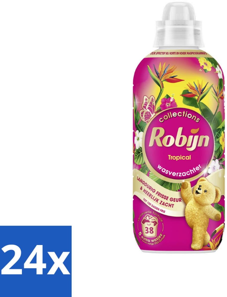 24 x Robijn – Wasverzachter – Tropical – 765 ml - Wasverzachter - Wasgeur - Tropisch Parfum - Vezelbescherming - Slijtagevermindering — afbeelding 1
