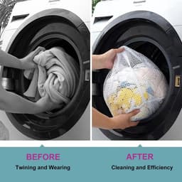 Waszakken met Trekkoord, Wasmachine Tas Grote 60 x 90 cm, Mesh Waszak voor Delicaten Heavy Duty Waszak voor Kleding, Donsjas, Bedlaken, Deken voor Thuis Dorm & Reizen — thumbnail 3