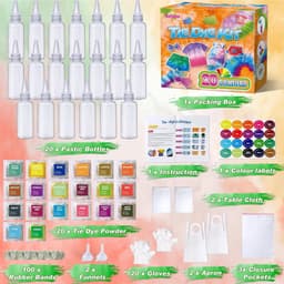 Dye Kit, 20 kleuren Fabric Tyedyedye-set, niet-giftige Tye Dye Kit voor kinderen, volwassenen, grote groepen, handgemaakt feest — thumbnail 5