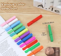 Kleurrijke houten wasknijpers – fotoclips, wasknijpers, knutselspullen en decoratie voor in de klas,blauw,7.3*1CM — thumbnail 3