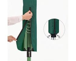 Waslijnbeschermer, waterdichte waslijnhoes Geschikt voor ritssluiting, 16*16*165 cm, winddicht, groen.