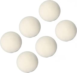 6 pc's Wol Droogballen Hoge Dichtheid Adsorbonzorige Onzuiverheden Verminderen Statische Elektriciteit Laundry Wollen Ballen 4 Cm/1.6in Premium Wol: Gemaakt o Woldrogen — thumbnail 4