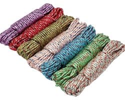 Antislip Waslijn - Winddichte Kledinglijn - Buiten Drogen - 2 Stuks Set - 900 cm Lengte - Willekeurige Kleur