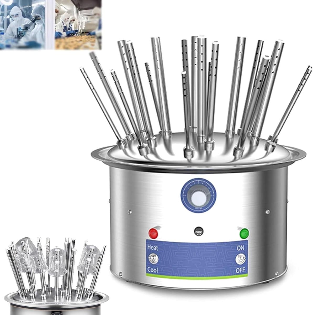 Glaswerk Droger - Laboratorium Droogmachine - Snel Drogen - Temperatuurregeling - 30 Gaten - Wit — afbeelding 1